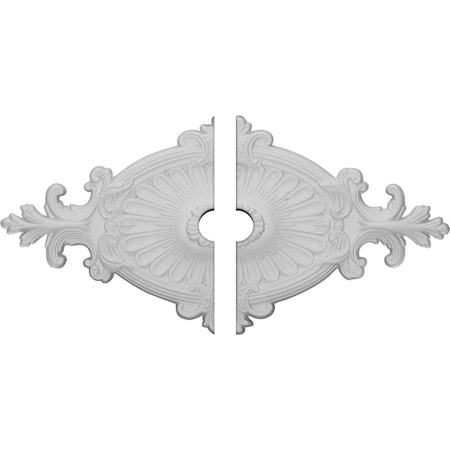 Ekena Millwork Quentin Ceiling Medallion, 23 1/2"W x 12 1/4"H x 3 1/2"ID x 1 1/2"P CM23RO12-03500